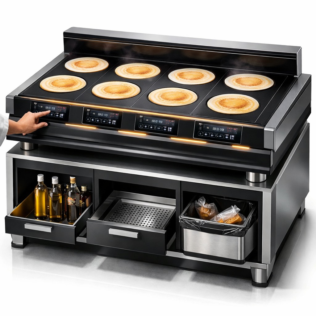 OmTun CookSurface — Dosa being poured